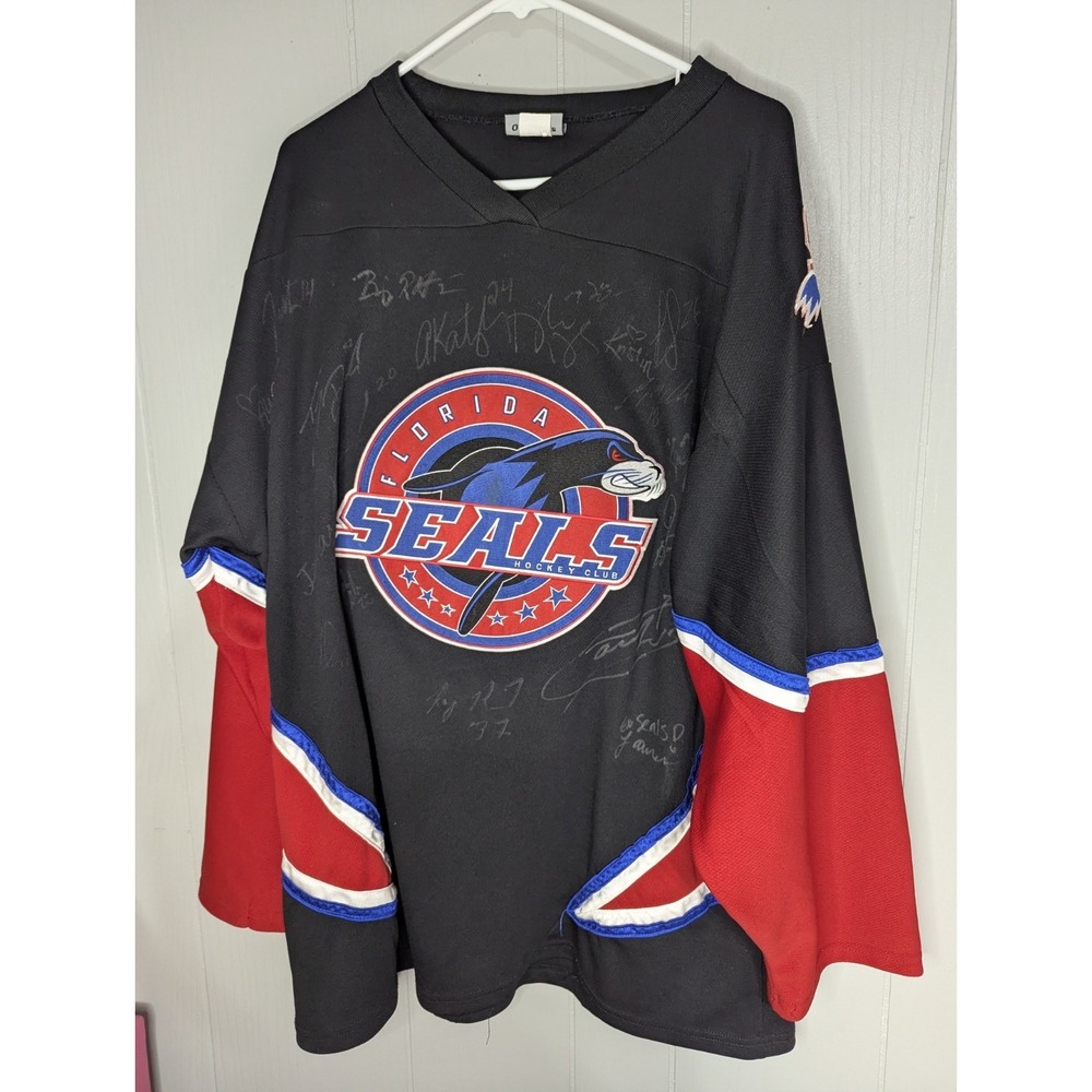 AUTOGRAPHED Signed Florida Seals Hockey Club Jersey‎ ACHL Adult XL OT Sports